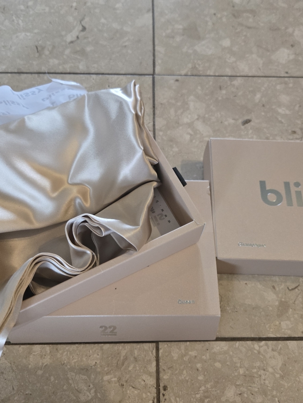NEW Set Of 2 Blissy Silk Pillowcases - Queen, Champagne 100% Pure Mulberry Silk